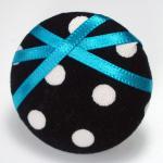 Cocktail Ring - Blue Polka - Extra Large Button