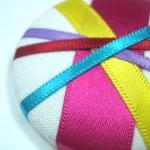 Ponytail Holder - Candy Stripes - Giant Button