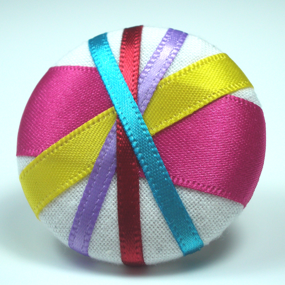 Cocktail Ring - Candy Stripes - Extra Large Button